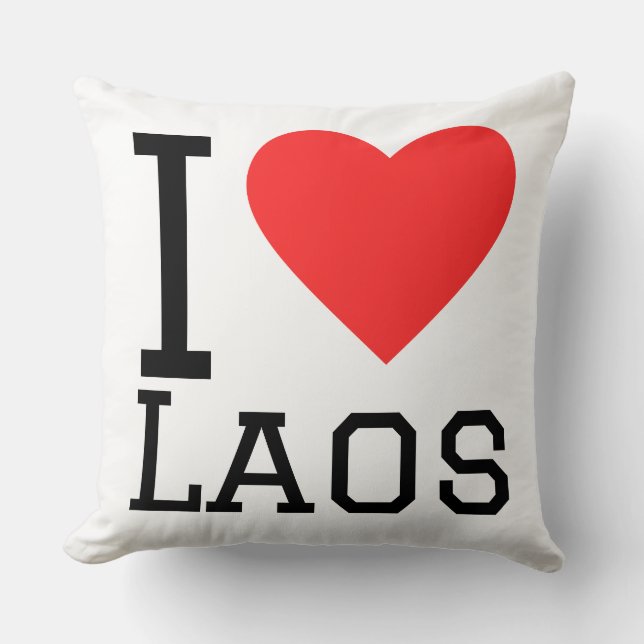 Almofada Eu amo o Laos (Frente)