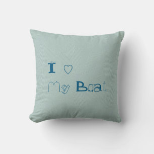 Almofada Eu Amo O Meu Travesseiro decorativo De Barco