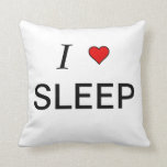 Almofada Eu amo o sono<br><div class="desc">Contem o coração vermelho,  escrito o sono do amor de I com preto.</div>