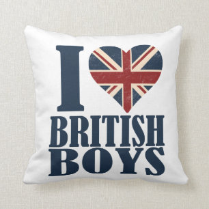 Almofada Eu amo o travesseiro decorativo britânico de Unio