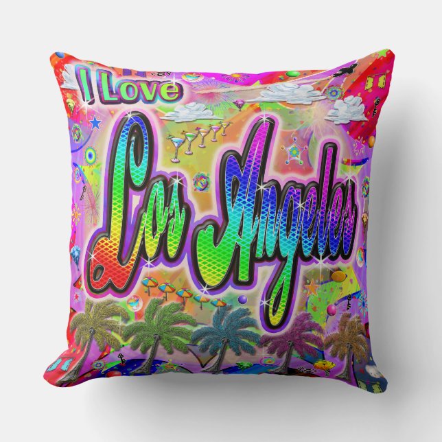 Almofada EU AMO O Travesseiro do Los Angeles Vista Express (Frente)