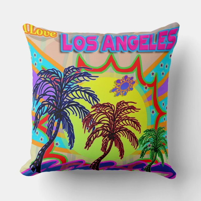 Almofada EU AMO O Travesseiro Eterno de Los Angeles (Frente)