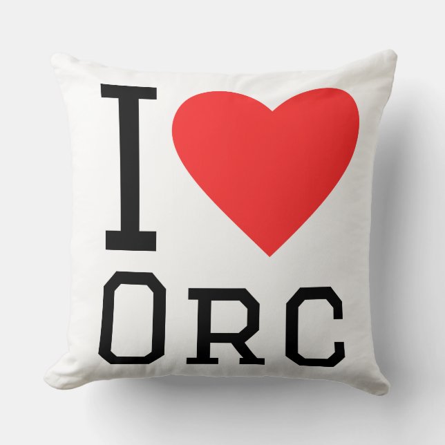 Almofada Eu amo orcs (Frente)