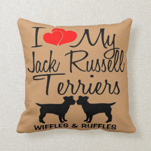 Almofada Eu Amo Os Meus Dois Jack Russell Terrier Dogs