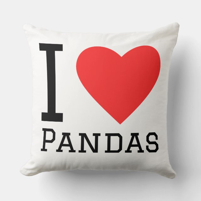 Almofada Eu amo pandas (Frente)