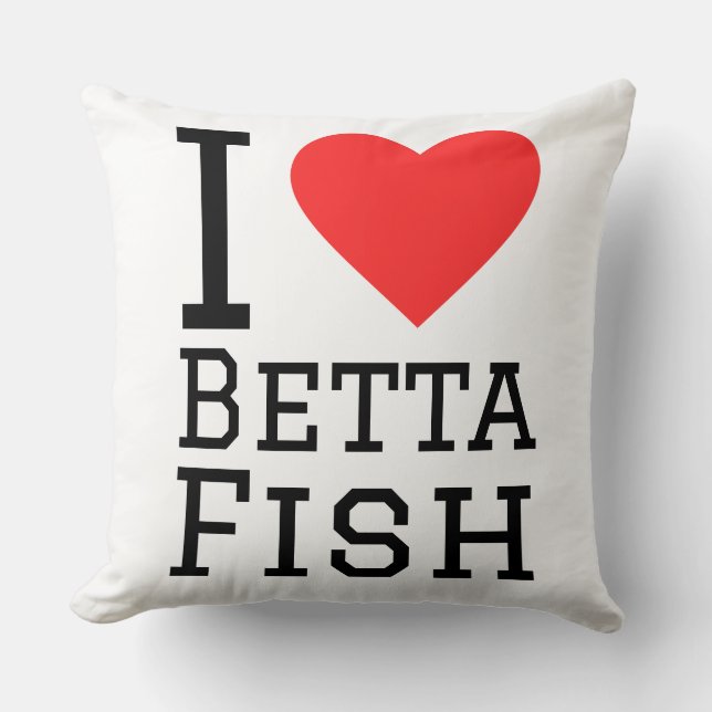 Almofada Eu amo peixes betta (Frente)