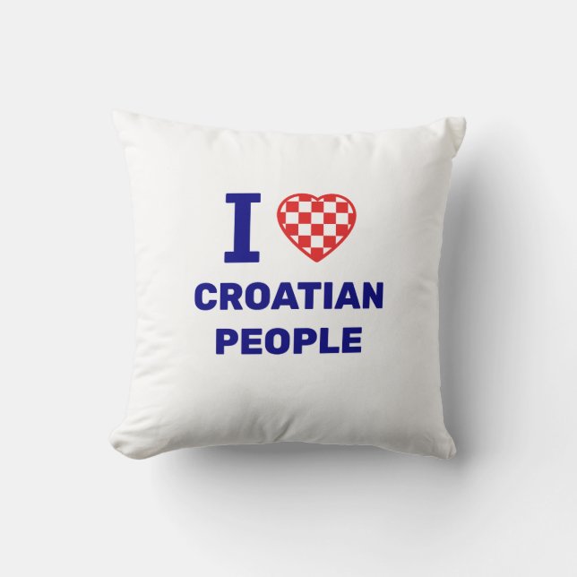 Almofada Eu Amo Pessoas Croatas (Frente)