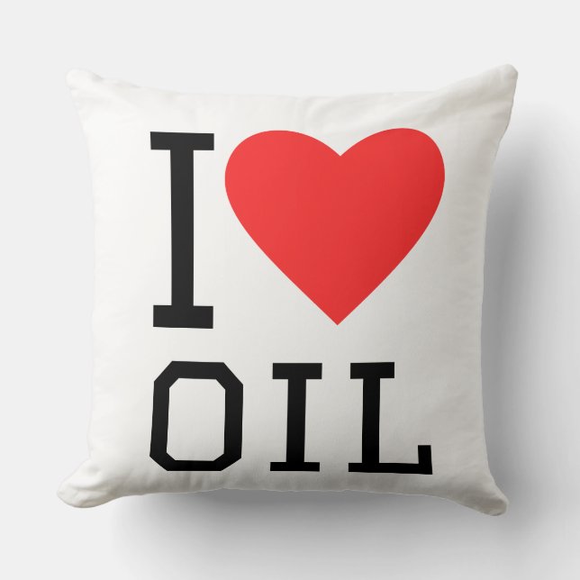 Almofada Eu amo petróleo (Frente)