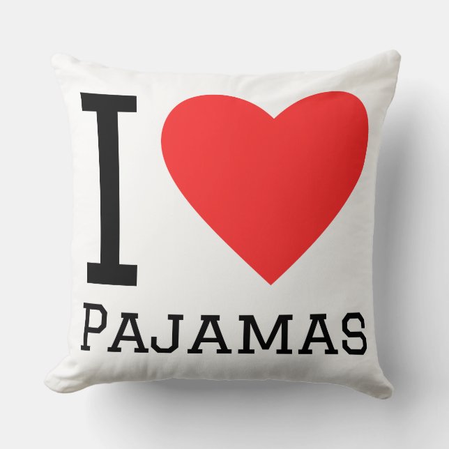 Almofada Eu amo pijamas (Frente)