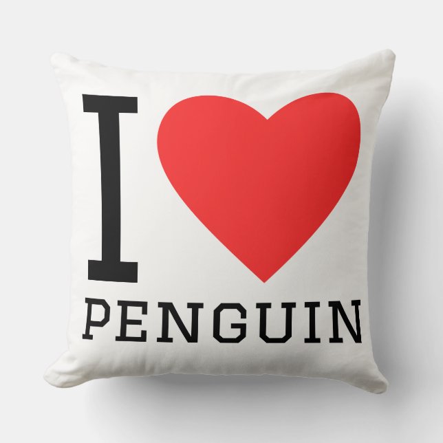 Almofada Eu amo pinguim (Frente)