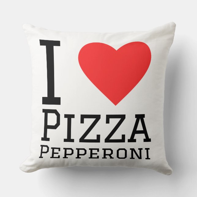 Almofada Eu amo pizza de pepperoni  (Frente)