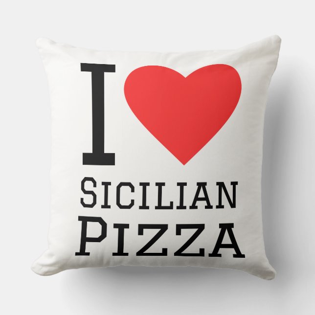 Almofada Eu amo pizza siciliana (Frente)