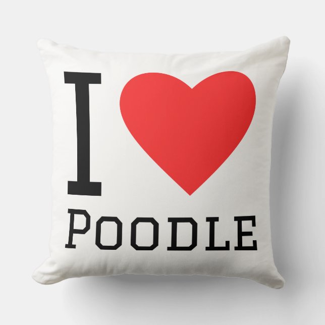 Almofada Eu amo poodle (Frente)