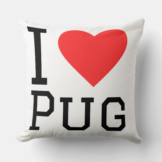 Almofada Eu amo pug  (Frente)