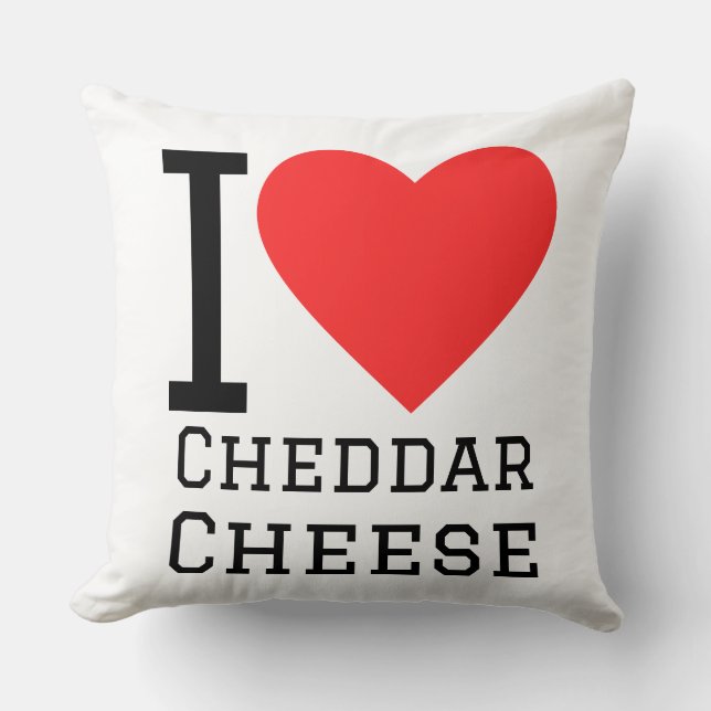 Almofada Eu amo queijo cheddar (Frente)