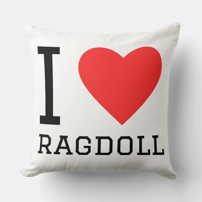 Almofada Eu amo ragdoll (Frente)