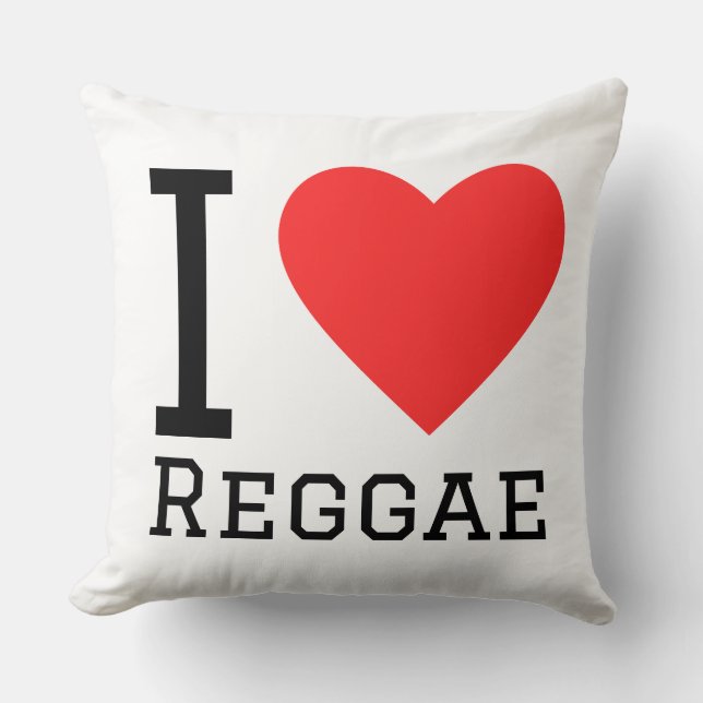 Almofada Eu amo reggae (Frente)