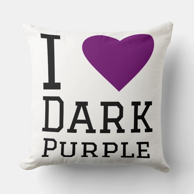 Almofada Eu amo roxo escuro (Frente)