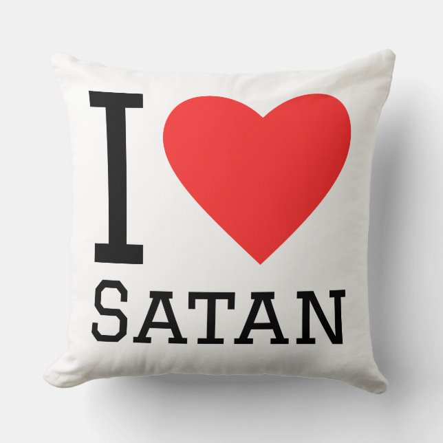 Almofada Eu amo Satanás (Frente)