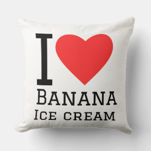Almofada Eu amo sorvete de banana
