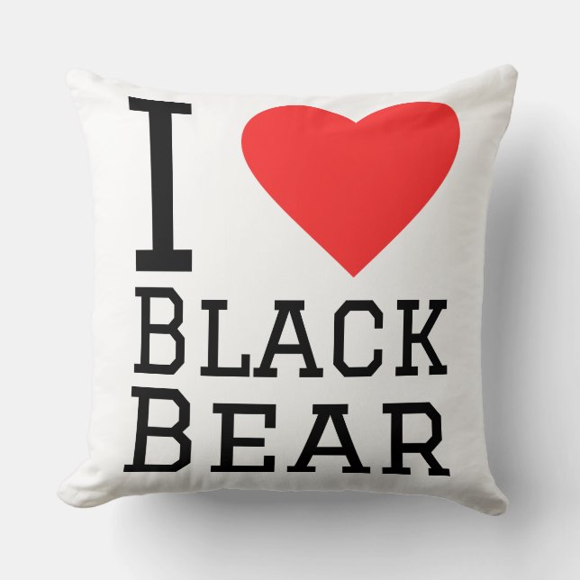 Almofada Eu amo urso preto (Frente)