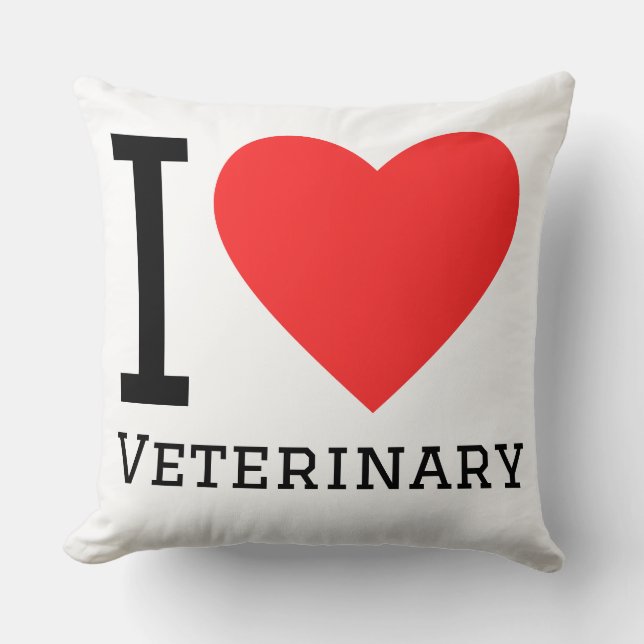 Almofada Eu amo veterinária (Frente)
