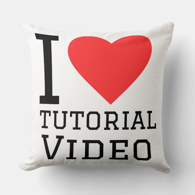 Almofada Eu amo vídeos de tutoriais (Frente)