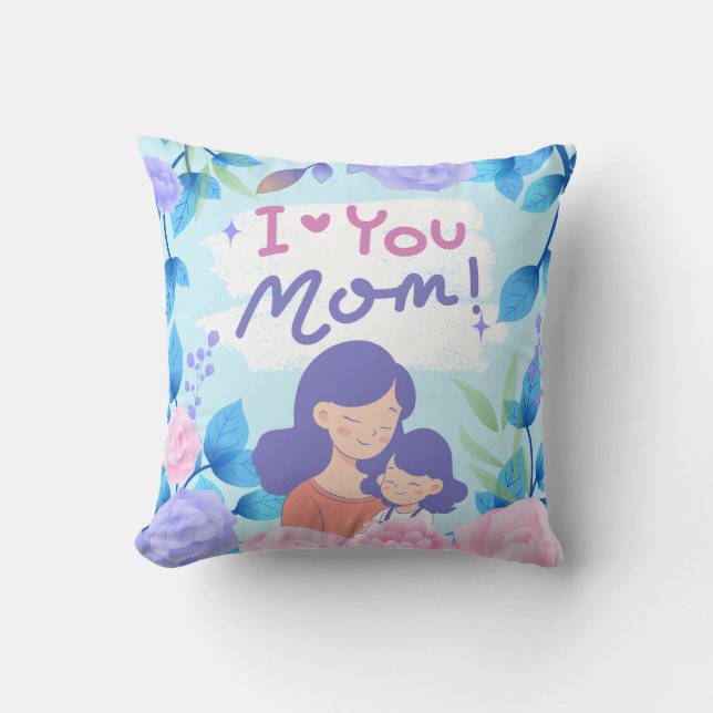 Almofada Eu Amo Você Mamãe Travesseiro Mensagem Sentimental (Frente)