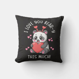 Almofada Eu Amo Você Urso Tanto Assim - Panda Fofo do Dia d