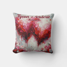 Almofada Eu Amo Vocês Dois Corações Abstrato Personalizados