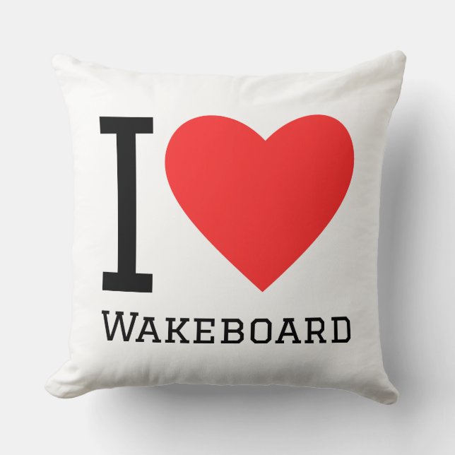 Almofada Eu amo wakeboard (Frente)
