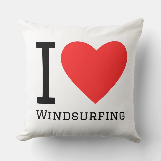 Almofada Eu amo windsurf (Frente)