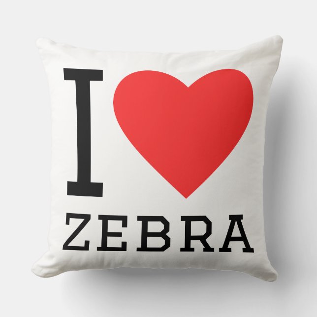 Almofada Eu amo zebra (Frente)