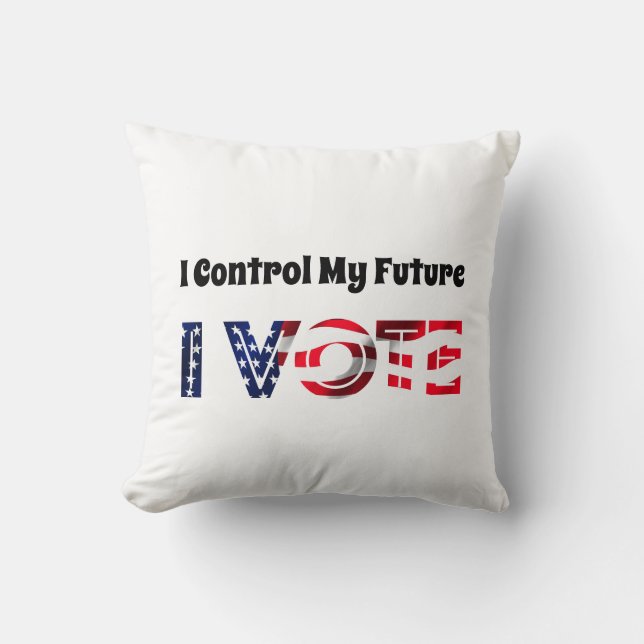 Almofada Eu Controle O Meu Futuro - Eu Voto (Frente)
