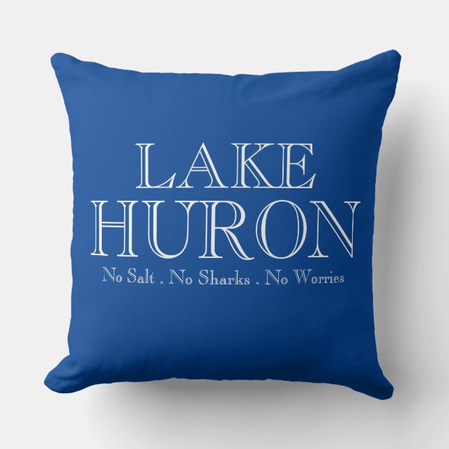 Almofada Eu coração LAKE HURON, o design dos Lagos Excelent (Frente)