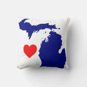 Almofada Eu coração o estado do lago excelente de Michigan