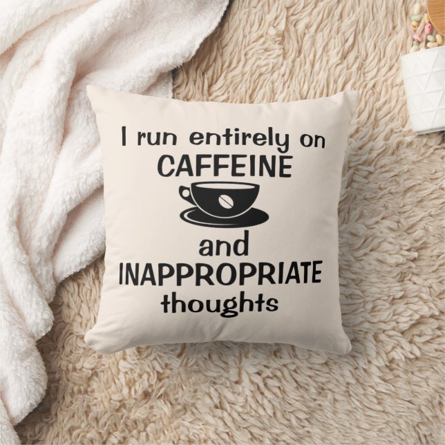 Almofada Eu corro completamente na Caffeine (Cobertor)