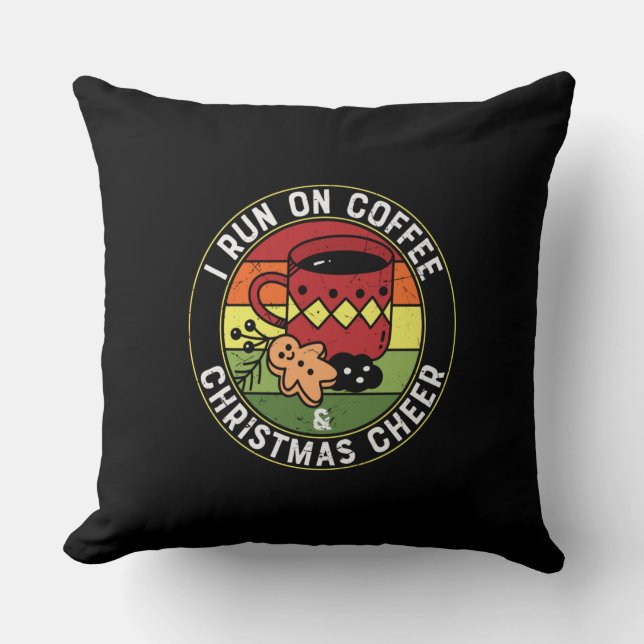 Almofada Eu Corro No Café E Na Saúde De Natal (Frente)