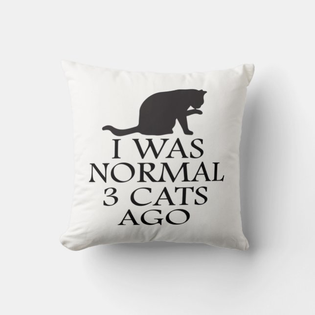 Almofada eu era normal há 3 gatos — gato engraçado (Frente)