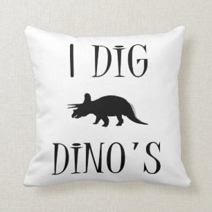 Almofada Eu escavo o travesseiro decorativo de Dino - (os