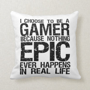 Almofada Eu escolho ser travesseiro engraçado do Gamer par
