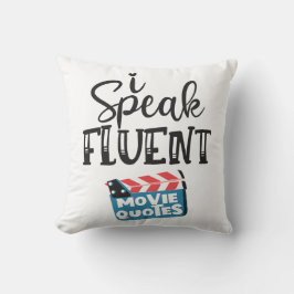 Almofada Eu falo filmes fluentes citando pranchas divertida