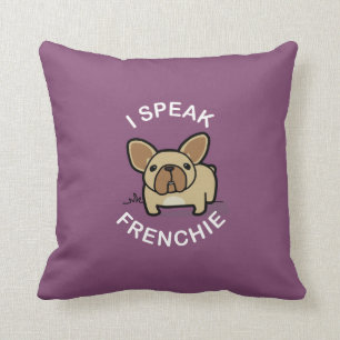 Almofada Eu falo Frenchie - roxo