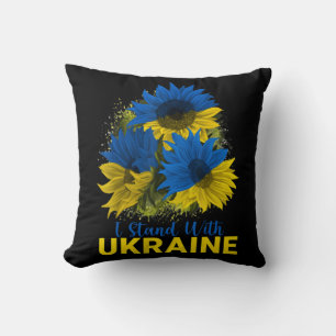 Almofada Eu Fico Com A Ucrânia Bandeira De Girassol Paz Rei