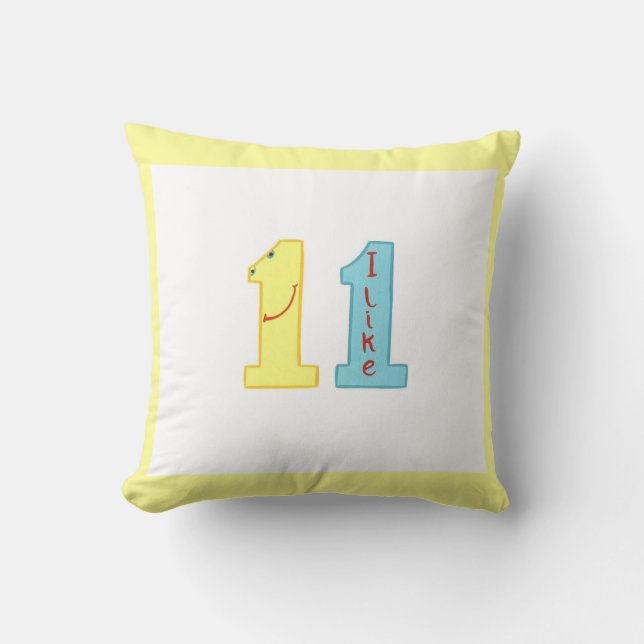 Almofada Eu gosto de 11 Travesseiros de número de aniversár (Frente)