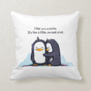Almofada Eu gosto de você, um pequeno pinguim, Travesseiro