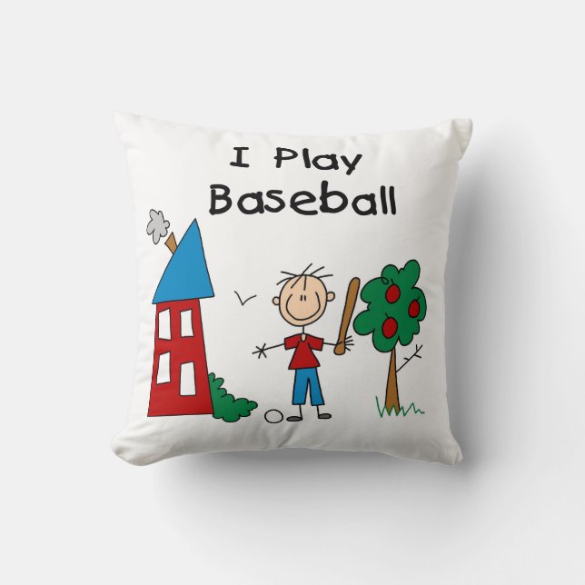 Almofada Eu jogo beisebol (Frente)