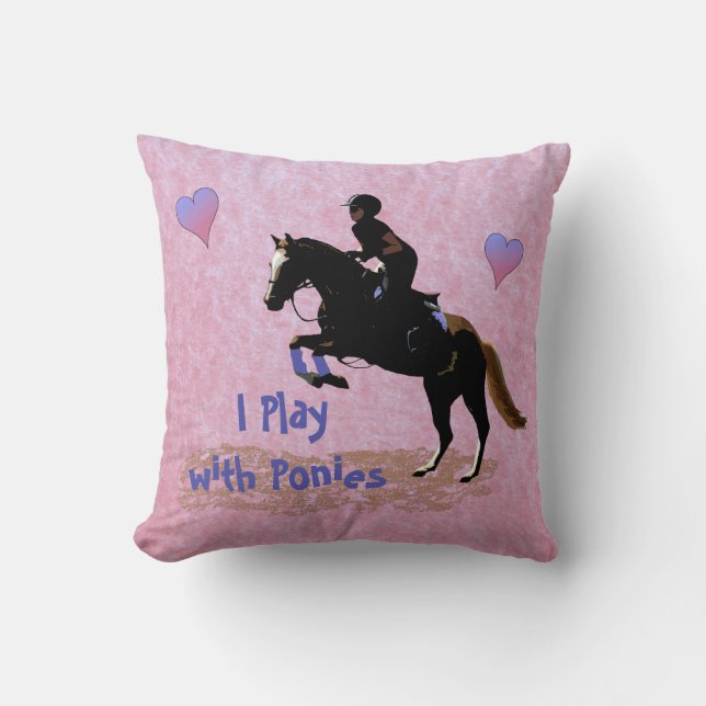 Almofada Eu jogo com pôneis (Frente)