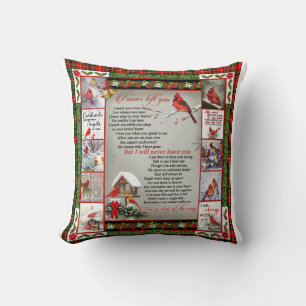 Almofada Eu Nunca Deixei Você, Cardeal De Natal Quilt Blan