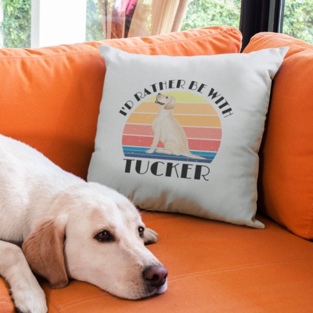 Almofada Eu preferiria estar com o nome da raça Labrador (Criador carregado)